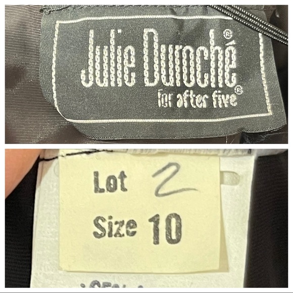 Vintage Julie Duroche for after five sequin velvet peplum dress 80s glam prom - Picture 5 of 9